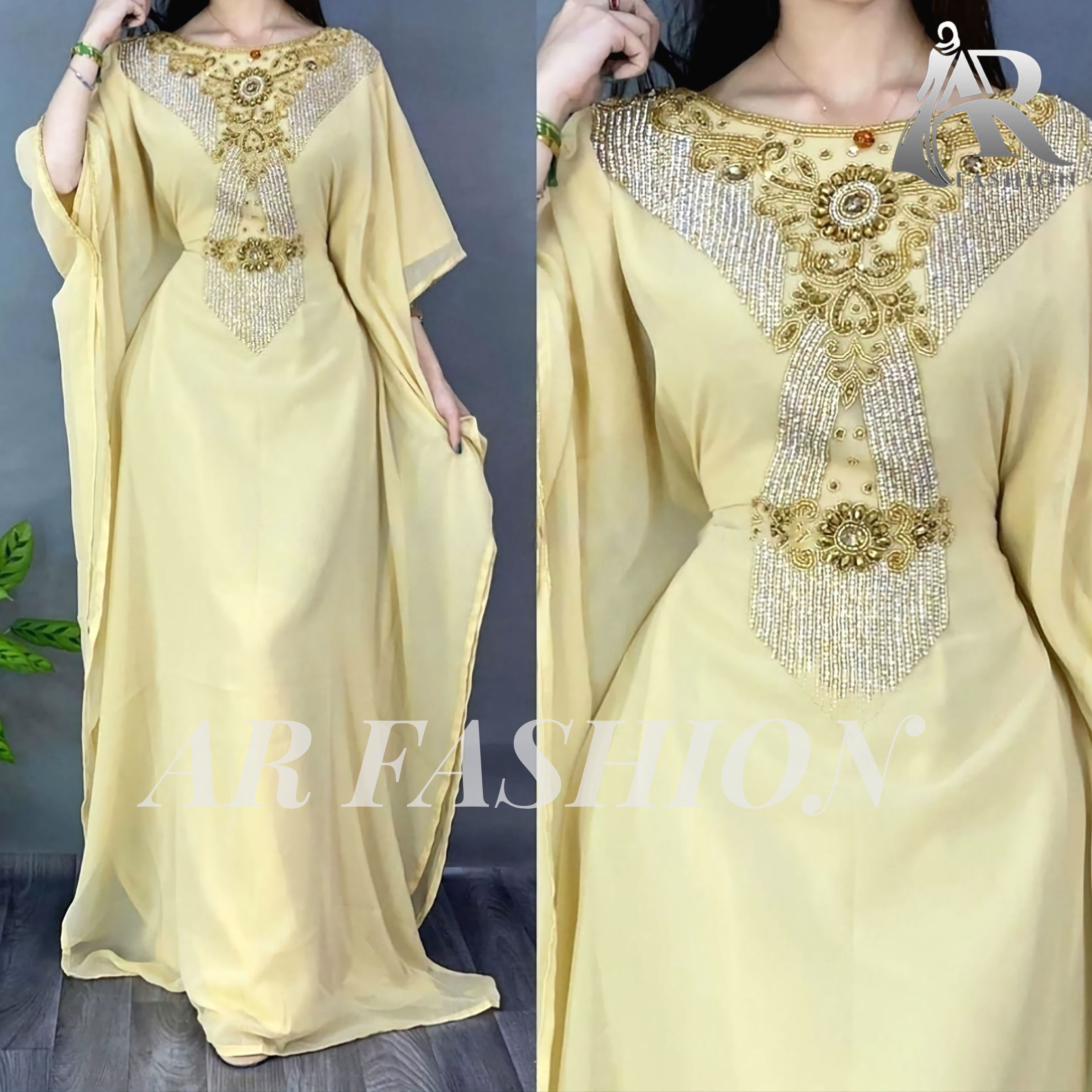 Dubai Moroccan Kaftan Arabic - Bust Size: Free Size