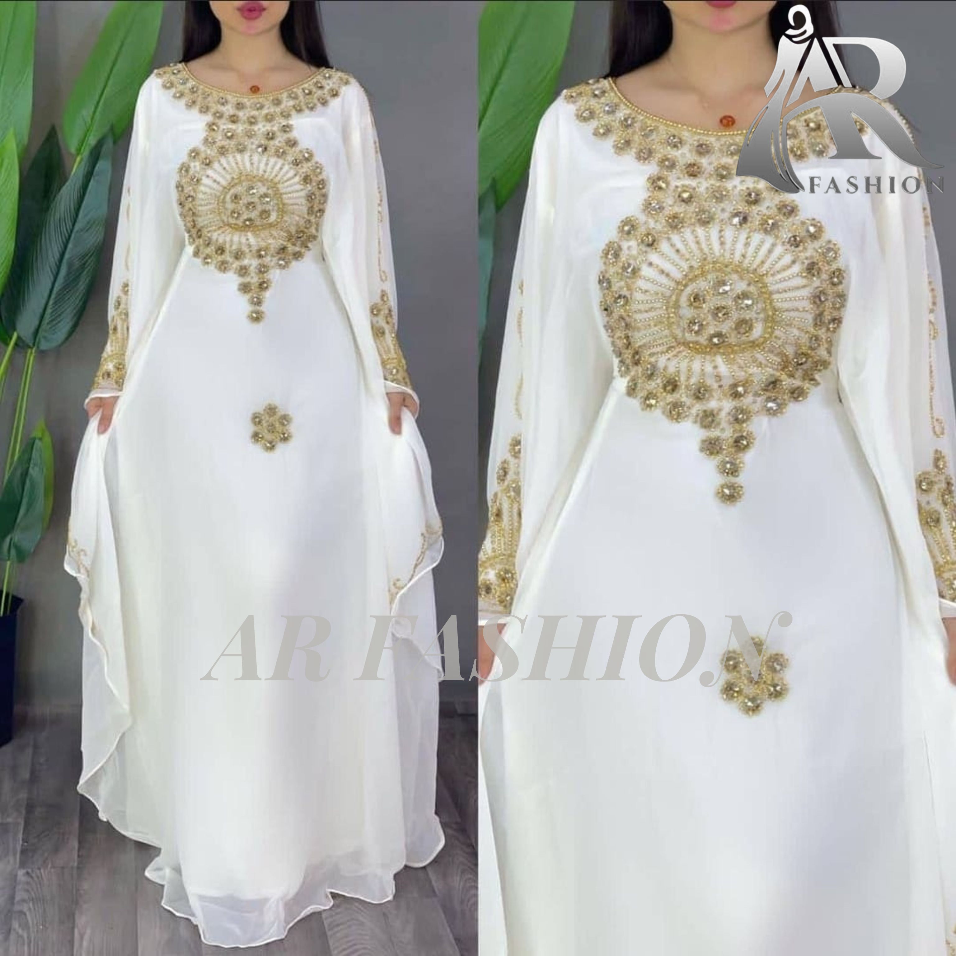 Dubai Moroccan Kaftan Arabic Abaya Fancy Hand Zari Velvet Kaftan Farasha Floor Length Party Wear - Bust Size: Free Size