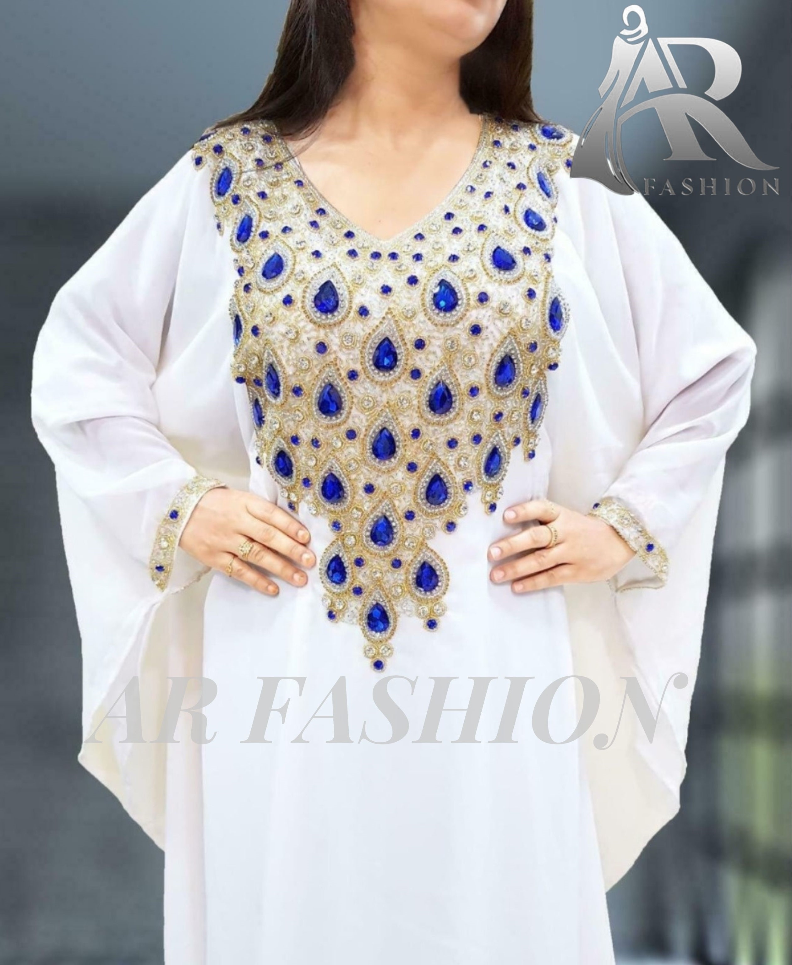 Dubai Moroccan Kaftan Arabic Abaya Fancy Hand Zari Velvet Kaftan Farasha Floor Length Party Wear Wedding - Bust Size: Free Size
