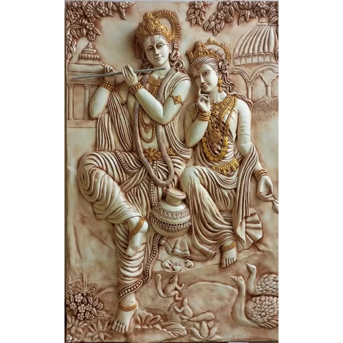 राधा कृष्ण की भित्ति चित्र
