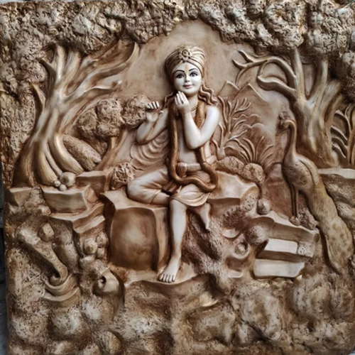 Multicolor Krishna With Flute Wall Murals