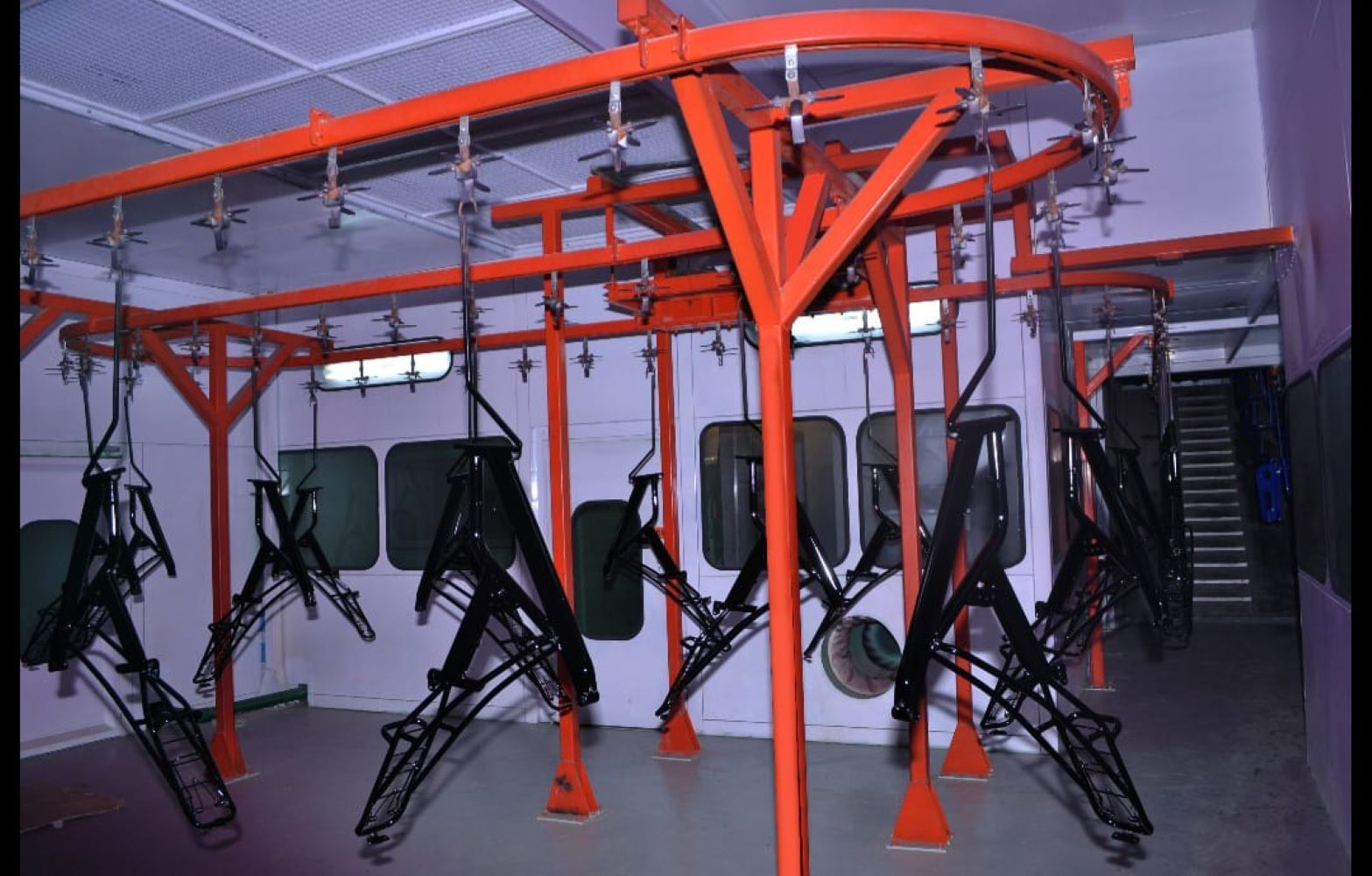 Conveyorized Powder Coating Plant - 450v, Semi-automatic & Fully Automatic Options | Zero Powder Waste, Eco-friendly Design, Robust Safety Features, Customizable Layout