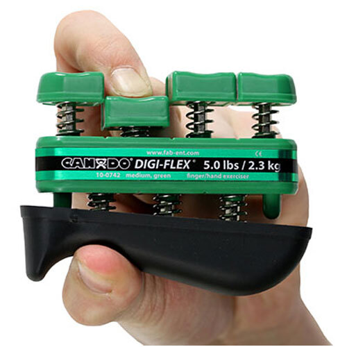 Cando Digi-flex Hand Exerciser - Set Of 5 (Yellow, Red, Green, Blue, Black), No Rack