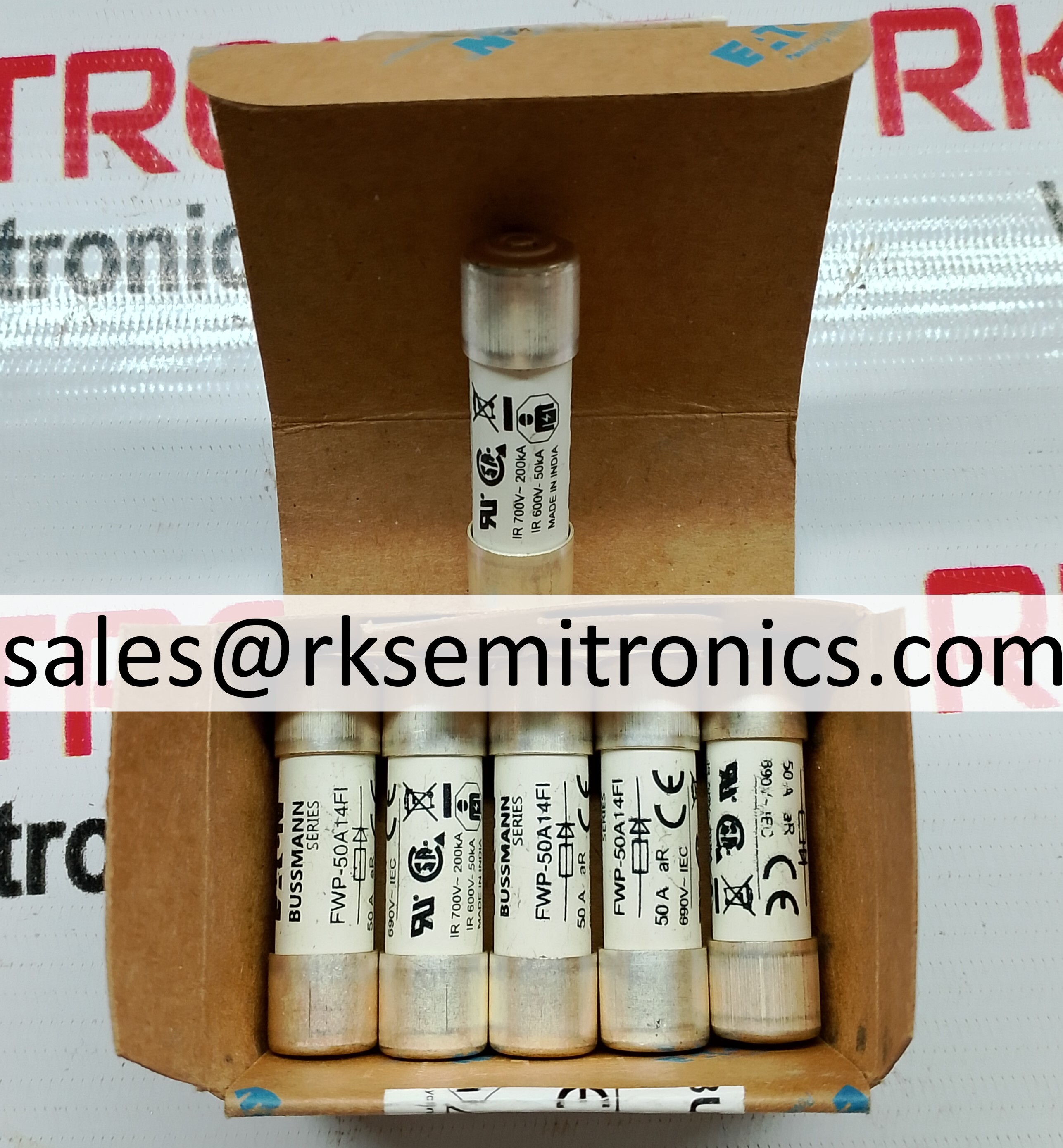 Fwp-50a14fi - Specialty Fuse 50a 800vac/800vdc | Fast Blow Clip Termination, Cartridge Style, Diameter 14.3 Mm, Length 50.8 Mm