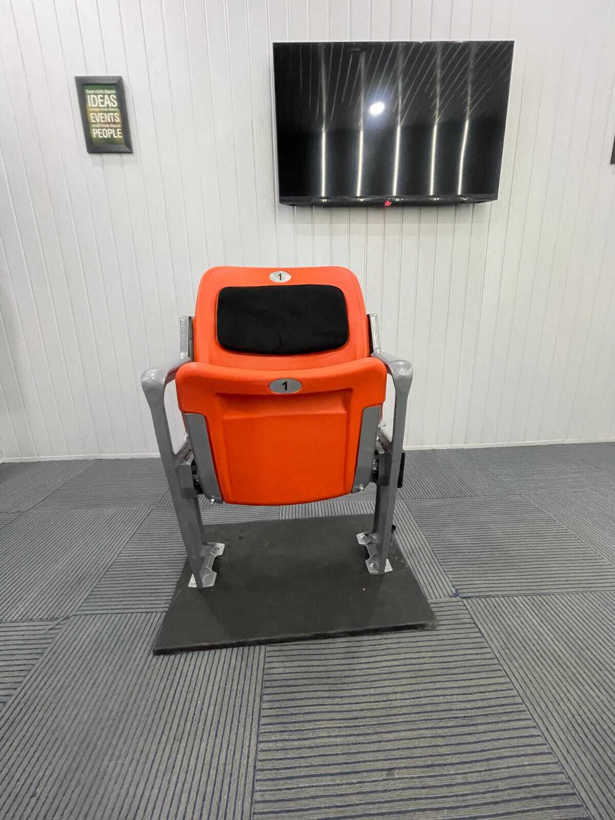 Stadium Tip-up Chair - Hdpe Material, 21x16x34 Inches | Uv Resistant, Aluminum Die Casting Frame, Customizable Color, Blow Molded Cushioning