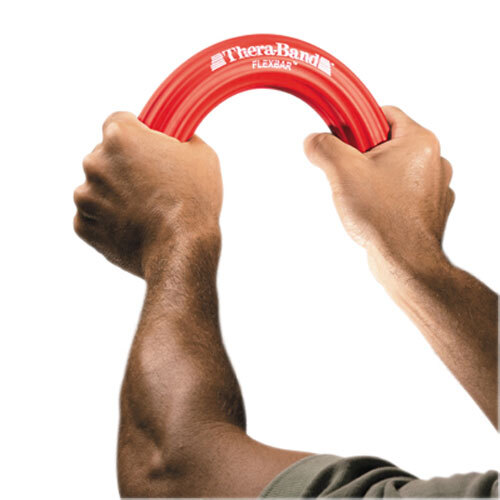 Theraband Flexbar - 12 Inch, Red Latex Exercise Bar | Lightweight, Portable Grip Strengthener For Rehabilitation And Sports Training