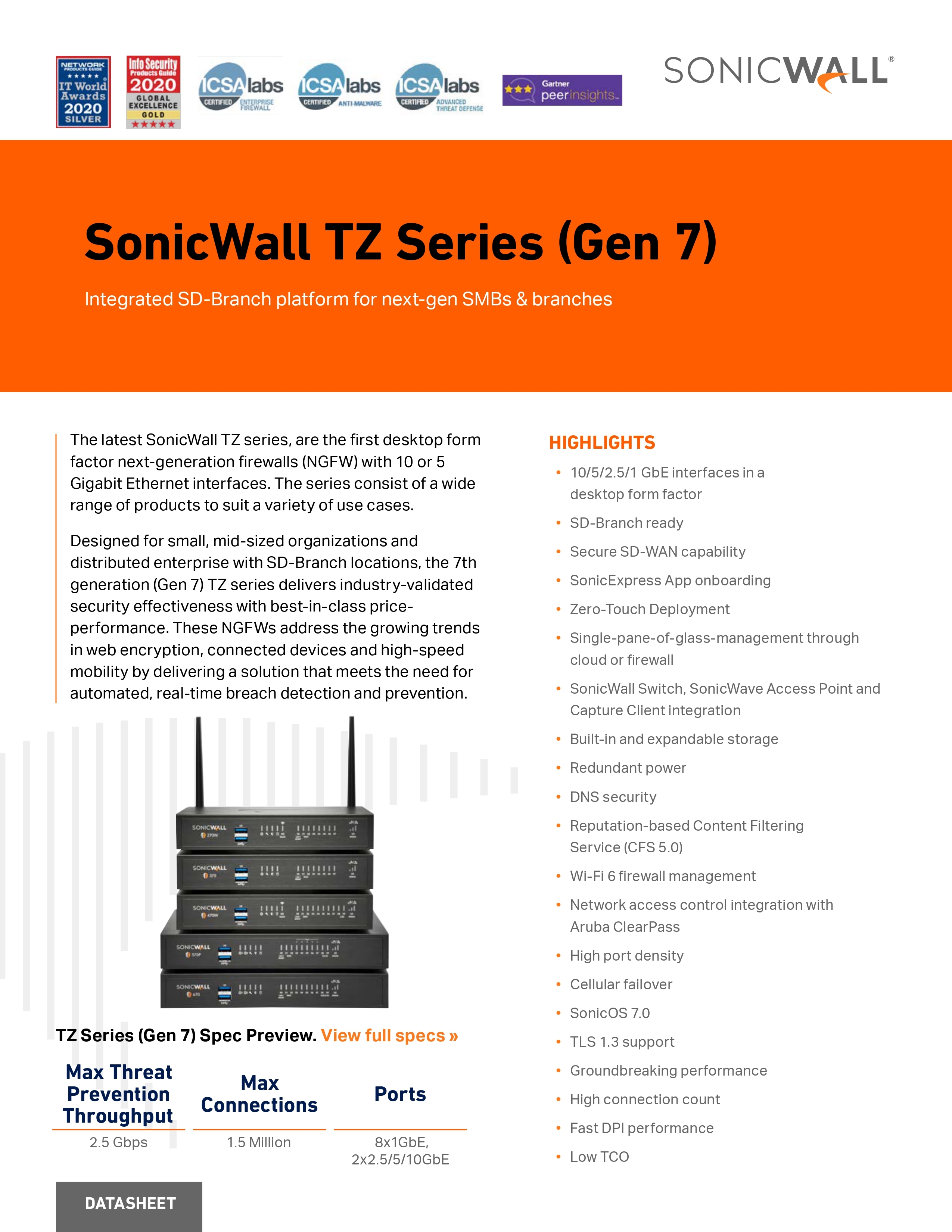 Sonicwall Tz570 Firewall - Dimension (L*w*h): 3.5x15x22.5 Centimeter (Cm)