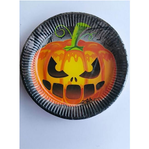 Printed Paper Plates - Color: Black