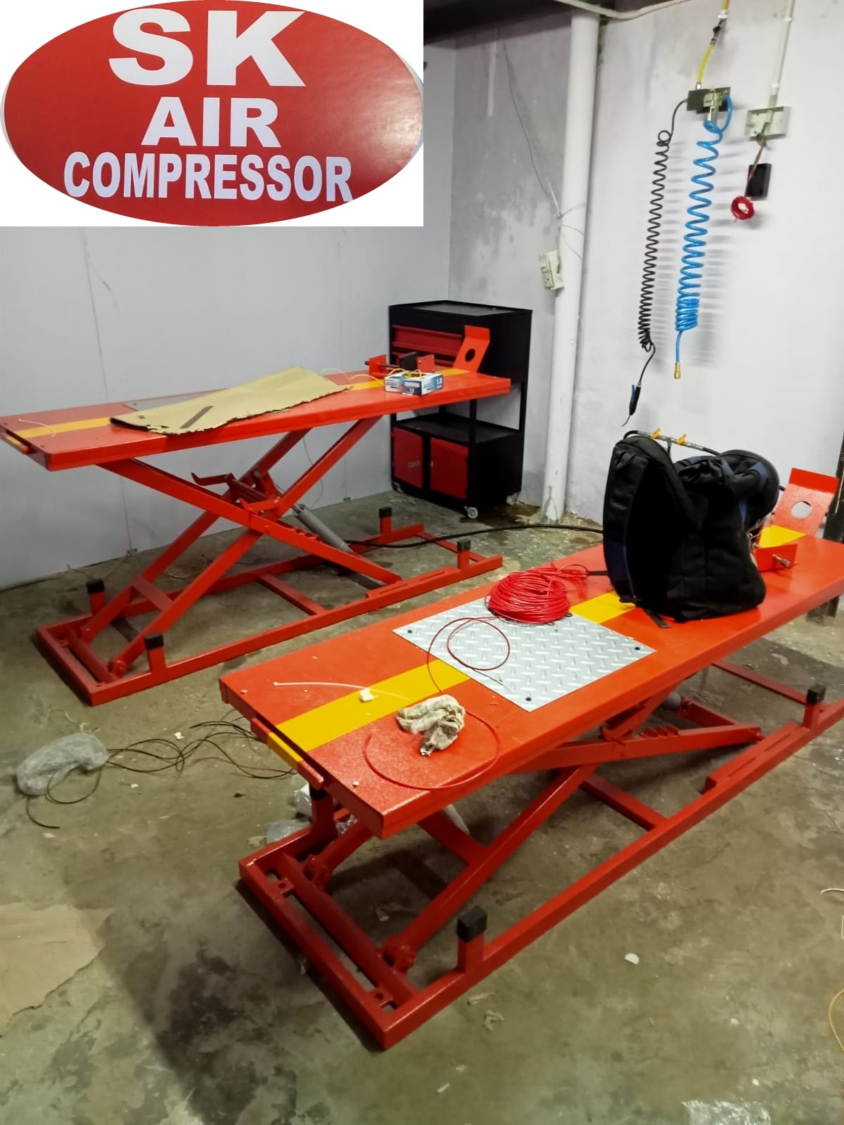 Hydraulic Bike Washing Lift - Mesh Type: Normal