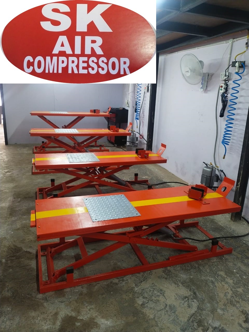 Hydraulic Bike Washing Lift - Mesh Type: Normal