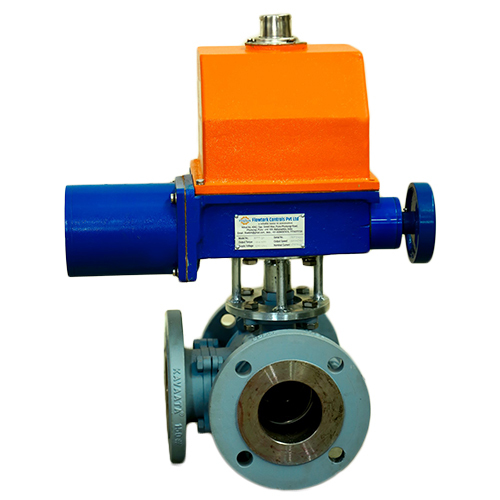 80 Nb 3 Way Motorized Ball Valve - Finish: Painted