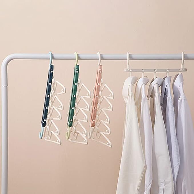 Global Local Hangers For Wardrobe - Multipurpose Cloth Hanger, Foldable Design, Single Cavity, Multicolor | Space Saving Cloth Organizer For Efficient Hanging