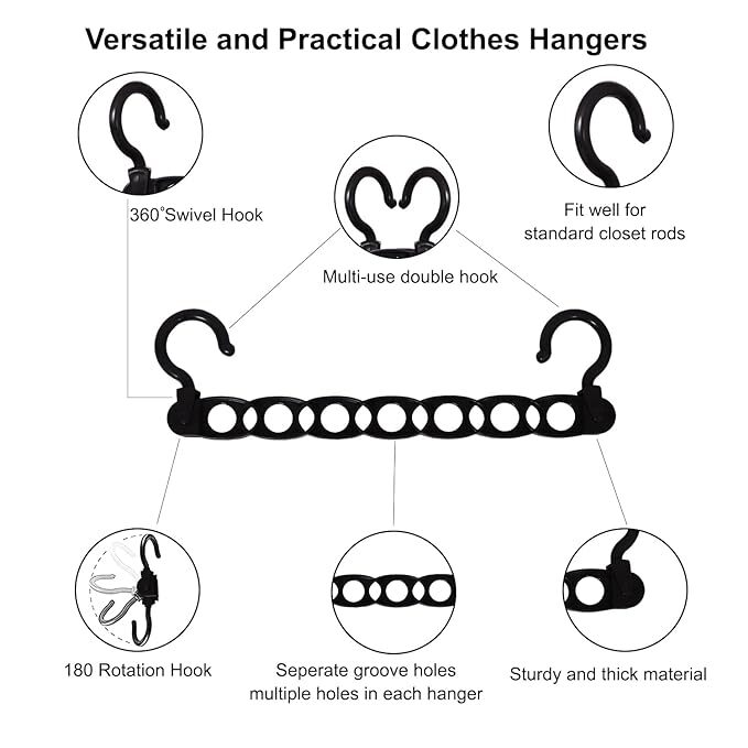 Global Local Foldable Hangers For Clothes Hanging - Multi-layer, Multi-purpose Plastic Household Product , Space Saving Single Cavity Design