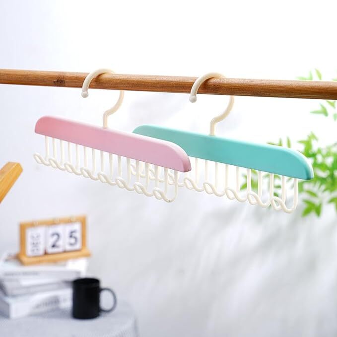 Anti Slip Multi Hook Coat Rack - Multicolor | 8 Hooks, 360â° Swivel, Versatile Sling Hanger For Ties And Scarves