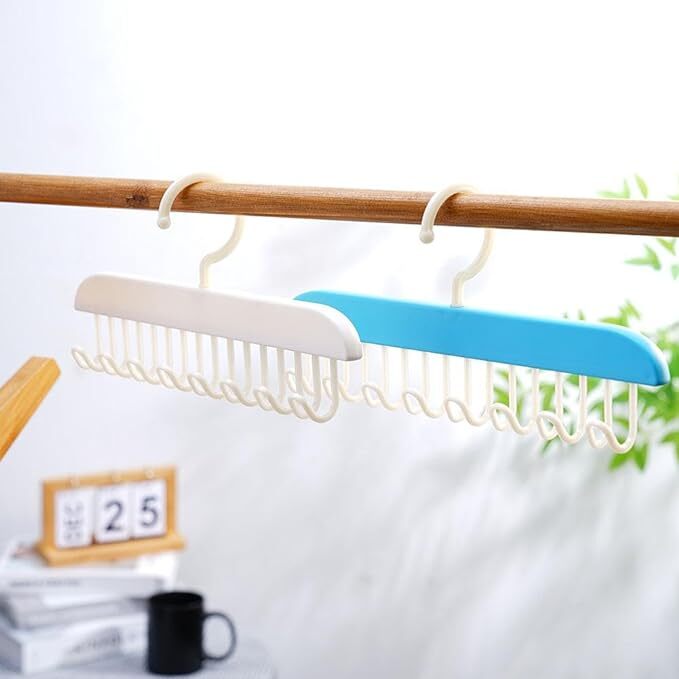 Anti Slip Multi Hook Coat Rack - Multicolor | 8 Hooks, 360â° Swivel, Versatile Sling Hanger For Ties And Scarves