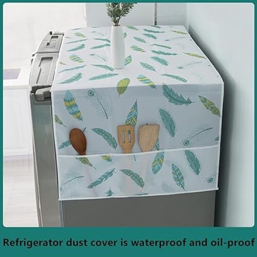 Refrigerator Fridge Dust-proof Cover - Peva Material, Multicolor, Single Cavity, Waterproof With Storage Pockets For Multiple Household Uses