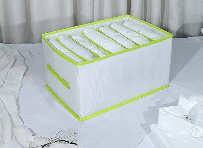Cbyarn Pp Board Folding Pants Clothes Storage Artifact Divider Organizing Box - Multicolor, Other Material, Single Cavity Design | Transparent Organization Solution For Dormitory And Wardrobe