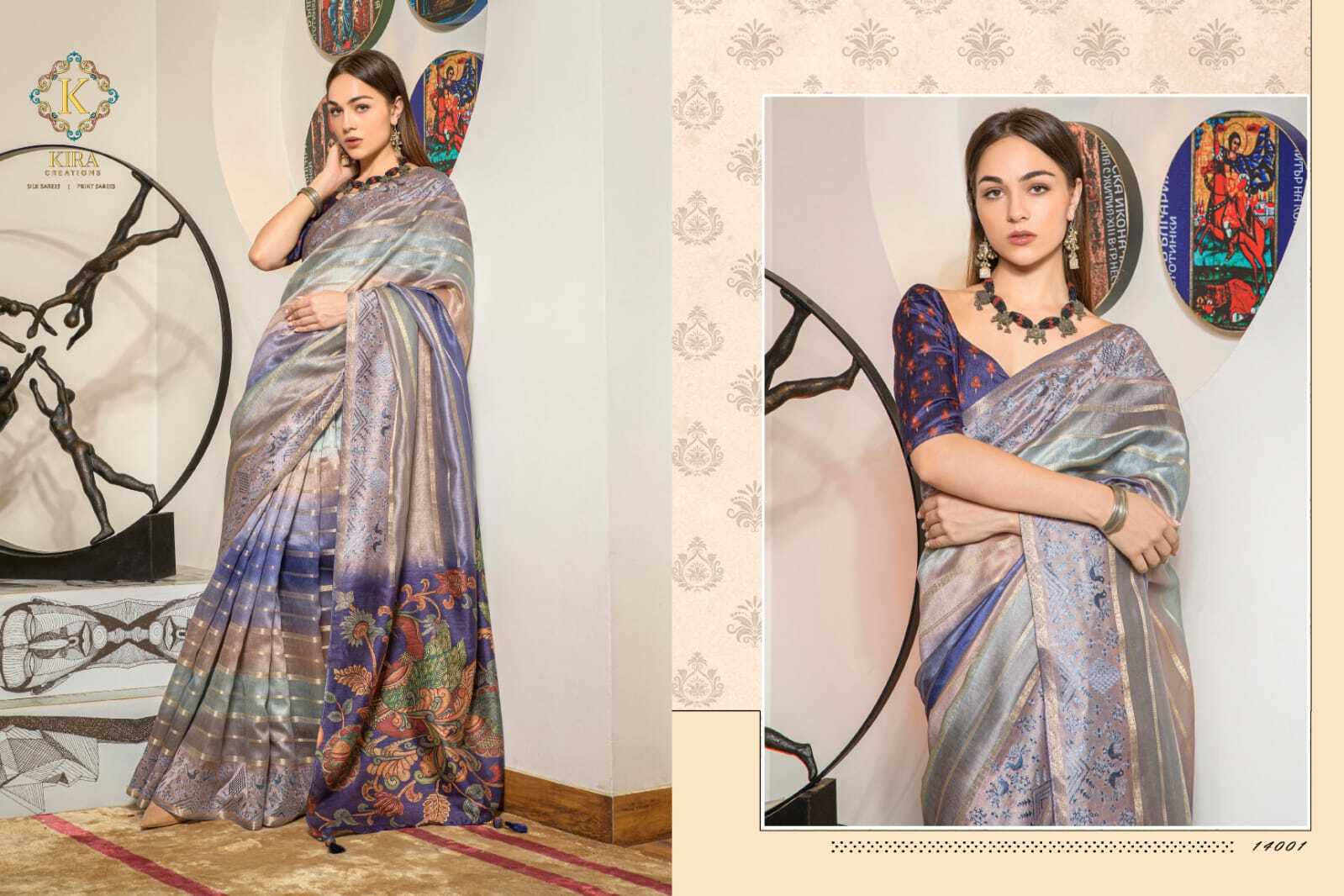 Kora Silk With Digital Print & Embroidery