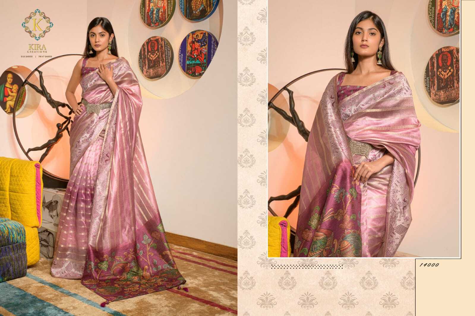 Kora Silk With Digital Print & Embroidery