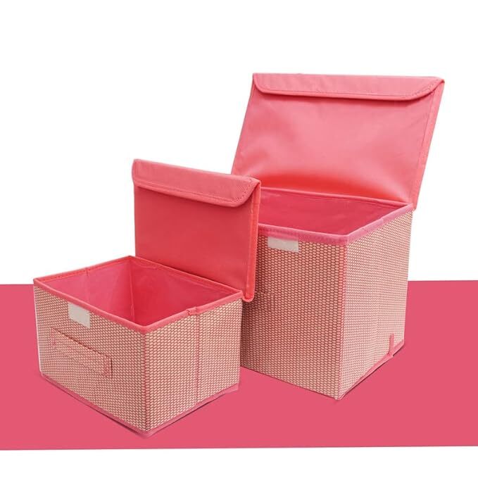 Set Of 2 Storage Basket Bins Non-woven Wardrobe Closet Organizer Foldable Drawer Rectangular Stackable