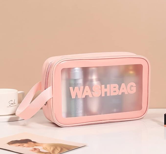 Ameedarshan Clear Travel 16 Cms Toiletries Bag - Pvc Waterproof Cosmetic Makeup Wash Bag Multicolor Portable Organizer Case For Women