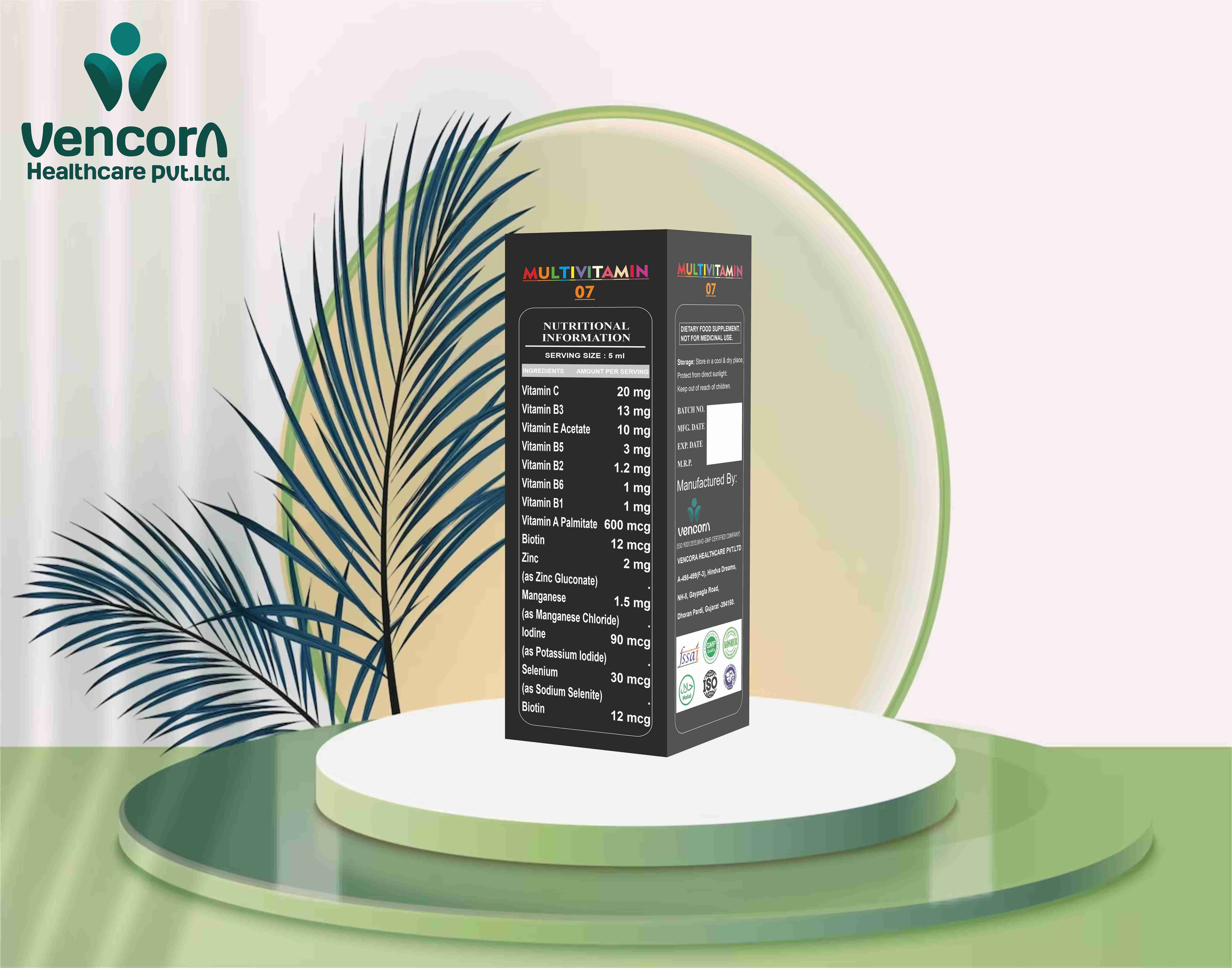 Multivitamin Syrup - Liquid Formulation For Dietary Health | Supports Brain Development, Eye Function, And Nutritional Balance