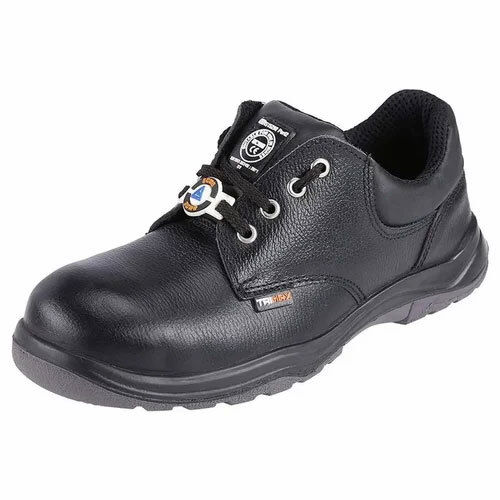 Black Acme Leather Adjacent Safety Shoes