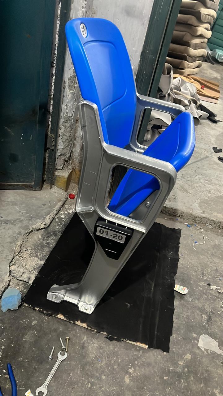 Stadium Tip-up Chair - Uv Resistant Hdpe With Aluminum Die Casting Frame, 21x16x34 Inches For Ultimate Comfort