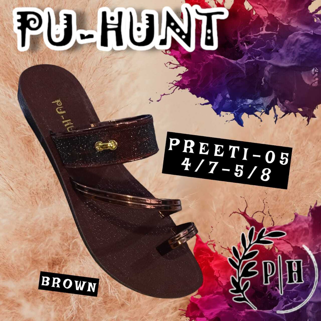 Preeti Slipper-05 - Pu Material, Elegant Design , Soft Waterproof Comfort For All-day Wear