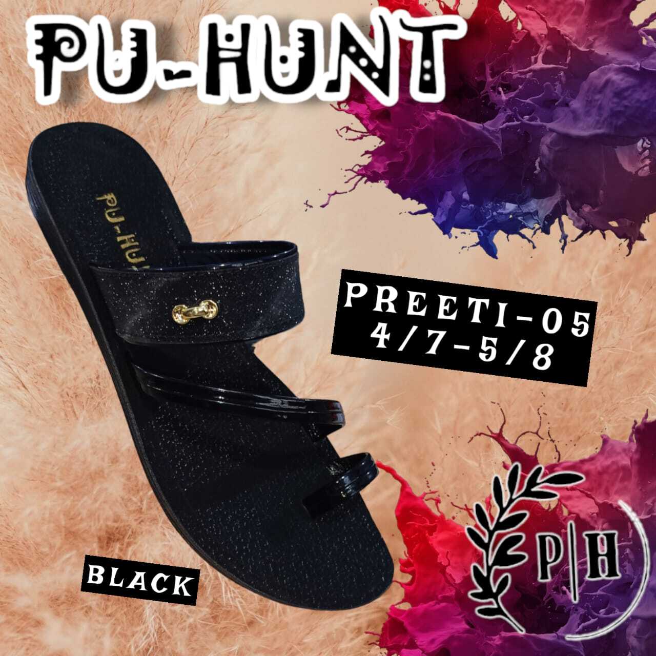 Preeti Slipper-05 - Pu Material, Elegant Design , Soft Waterproof Comfort For All-day Wear