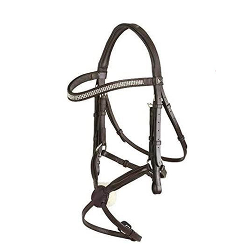 English Leather Diamante Bridle With Softy Padded - Application: Horse Riding