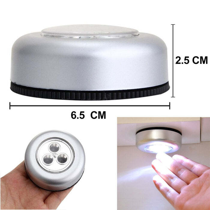 3 Led Cordless Stick Tap Wardrobe Touch Light Lamp 1721