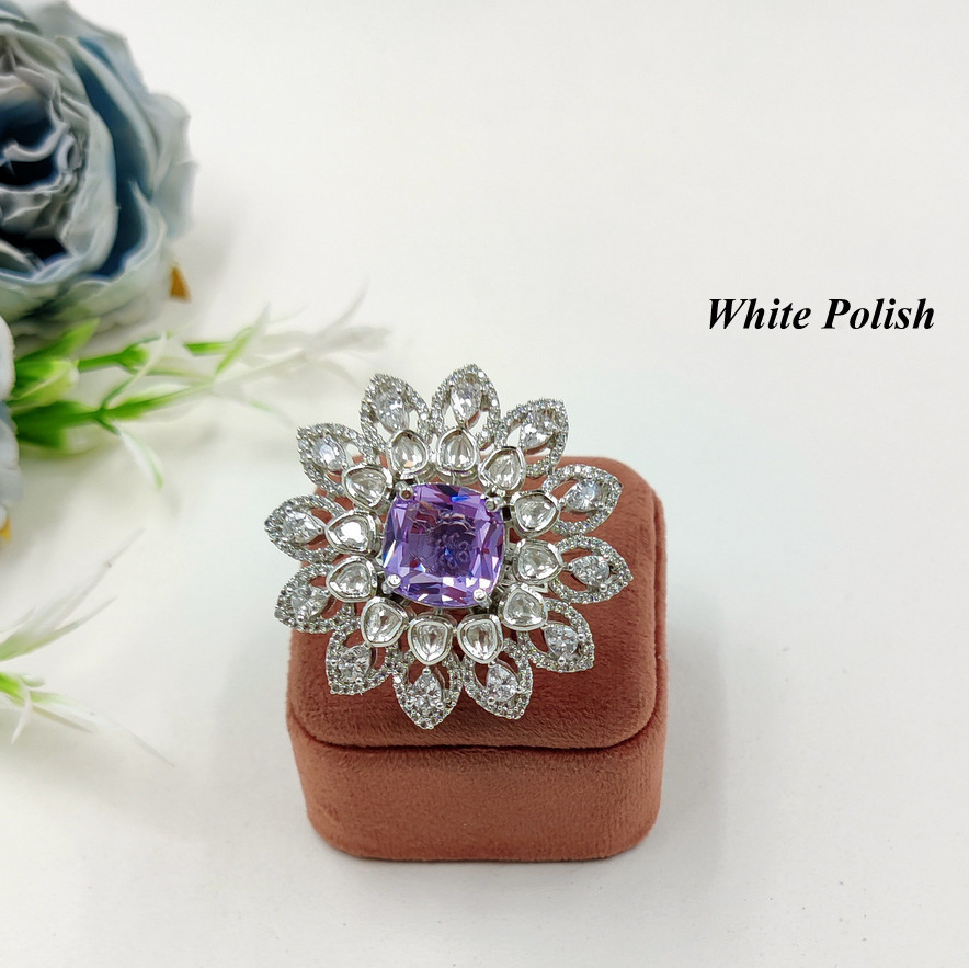 Unique Designer American Diamond Ring - Gender: Women