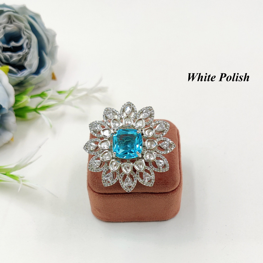 Unique Designer American Diamond Ring - Gender: Women