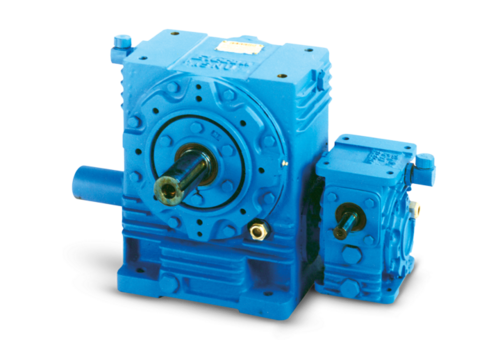 Elecon Double Reduction Worm Gearbox - Color: Blue