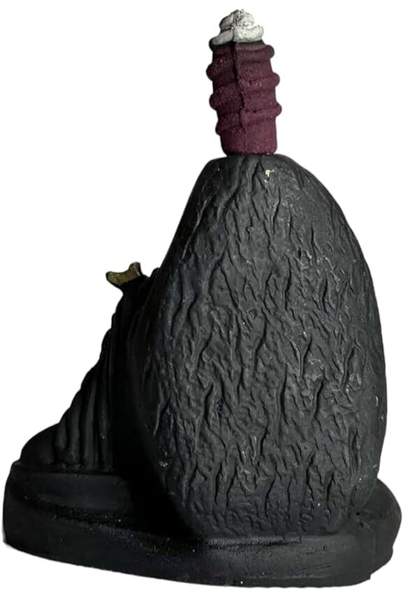 Rani Nain Creation Lord Shiva Mahadev Adiyogi Statue Smoke Backflow Holder Idol - Black, Single Cavity, Household Use, Includes 20 Smoke Cones