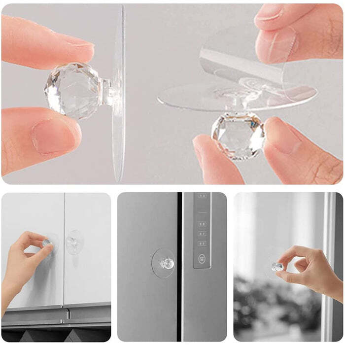 Clear Cabinet Drawer Knobs / Hook,
