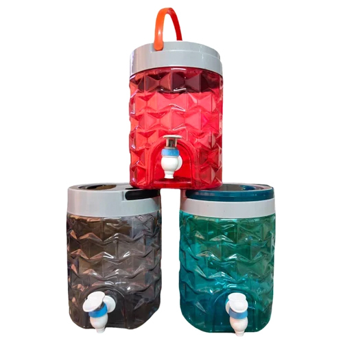 5 Ltr Water Jug Set - Plastic, Medium Size | Available in Multiple Colors, Features Ergonomic Handle for Easy Carrying