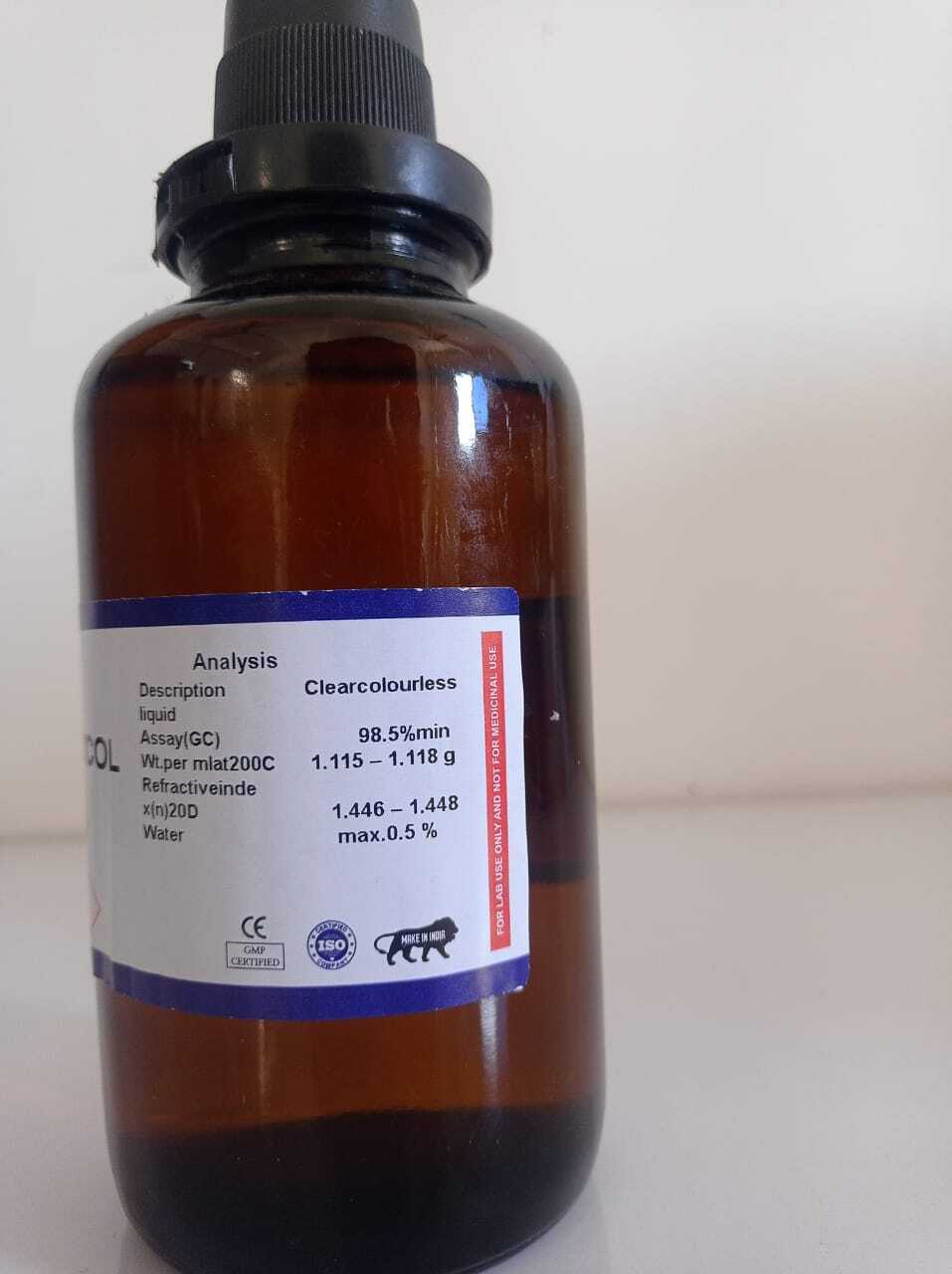 Diethylene Glycol Lr 98.5% (For Synthesis) (500ml) - C4h10o3, Amber Color, 1.118 G/ml Density | Cost Effective, High Purity, Versatile Solvent
