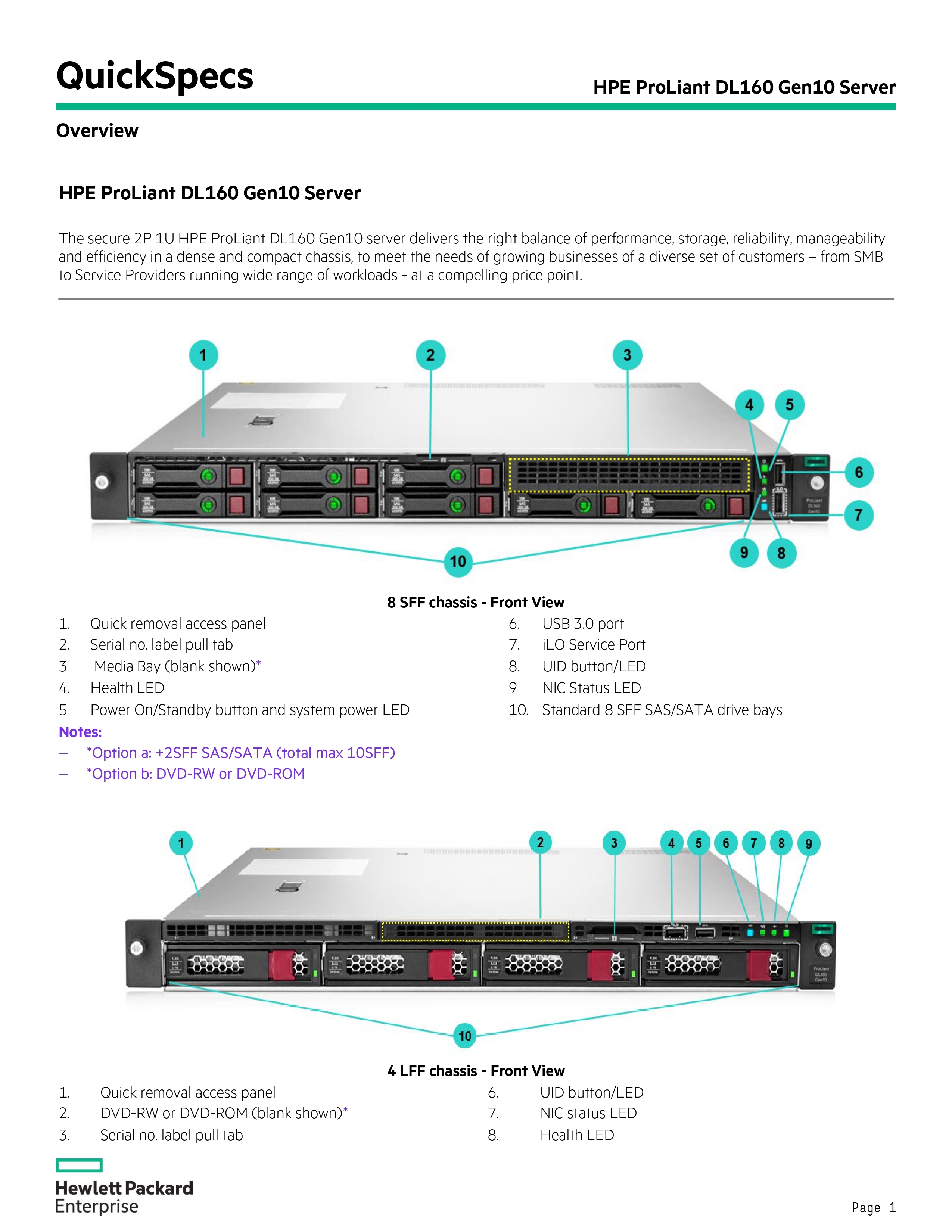 Hpe Proliant Dl160 Gen10 Server