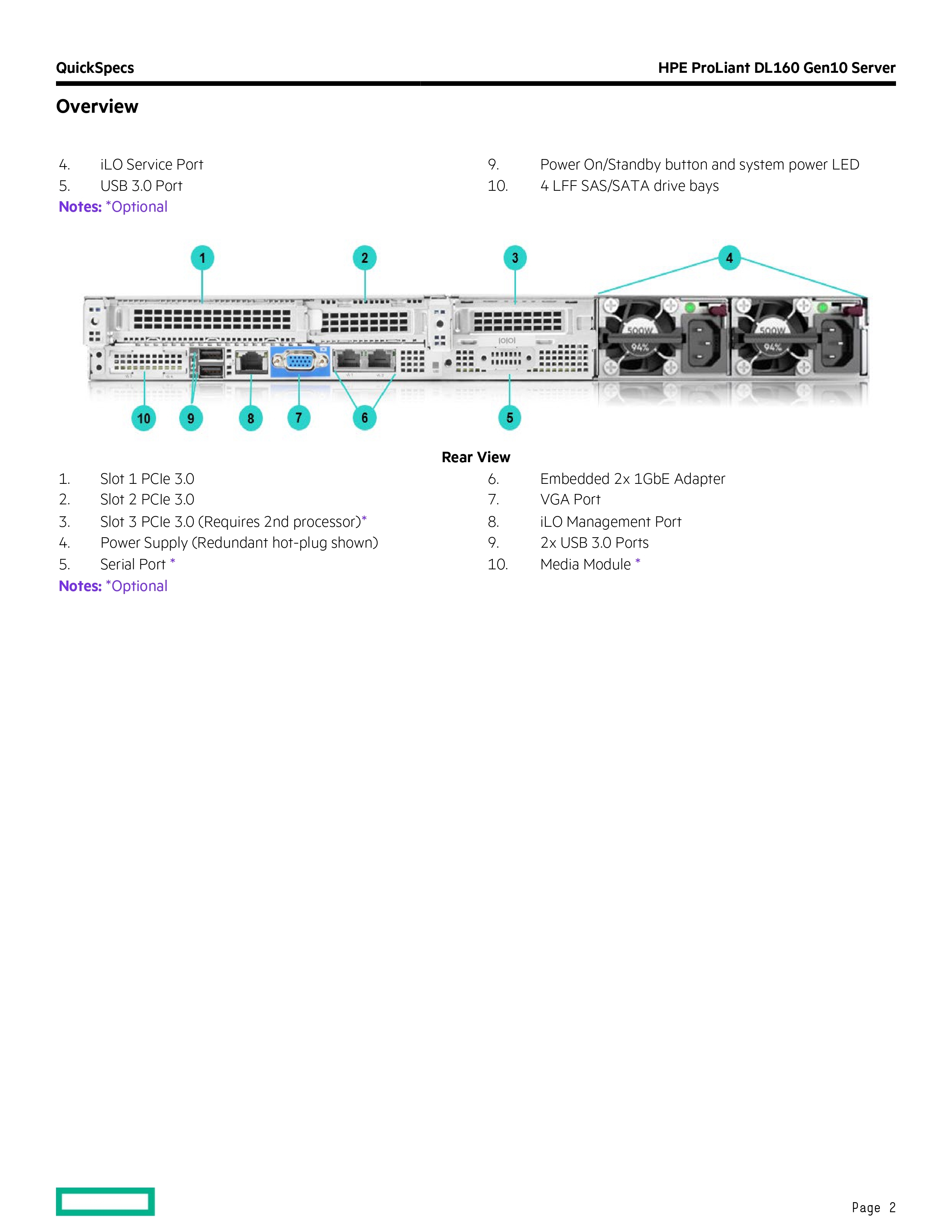 Hpe Proliant Dl160 Gen10 Server
