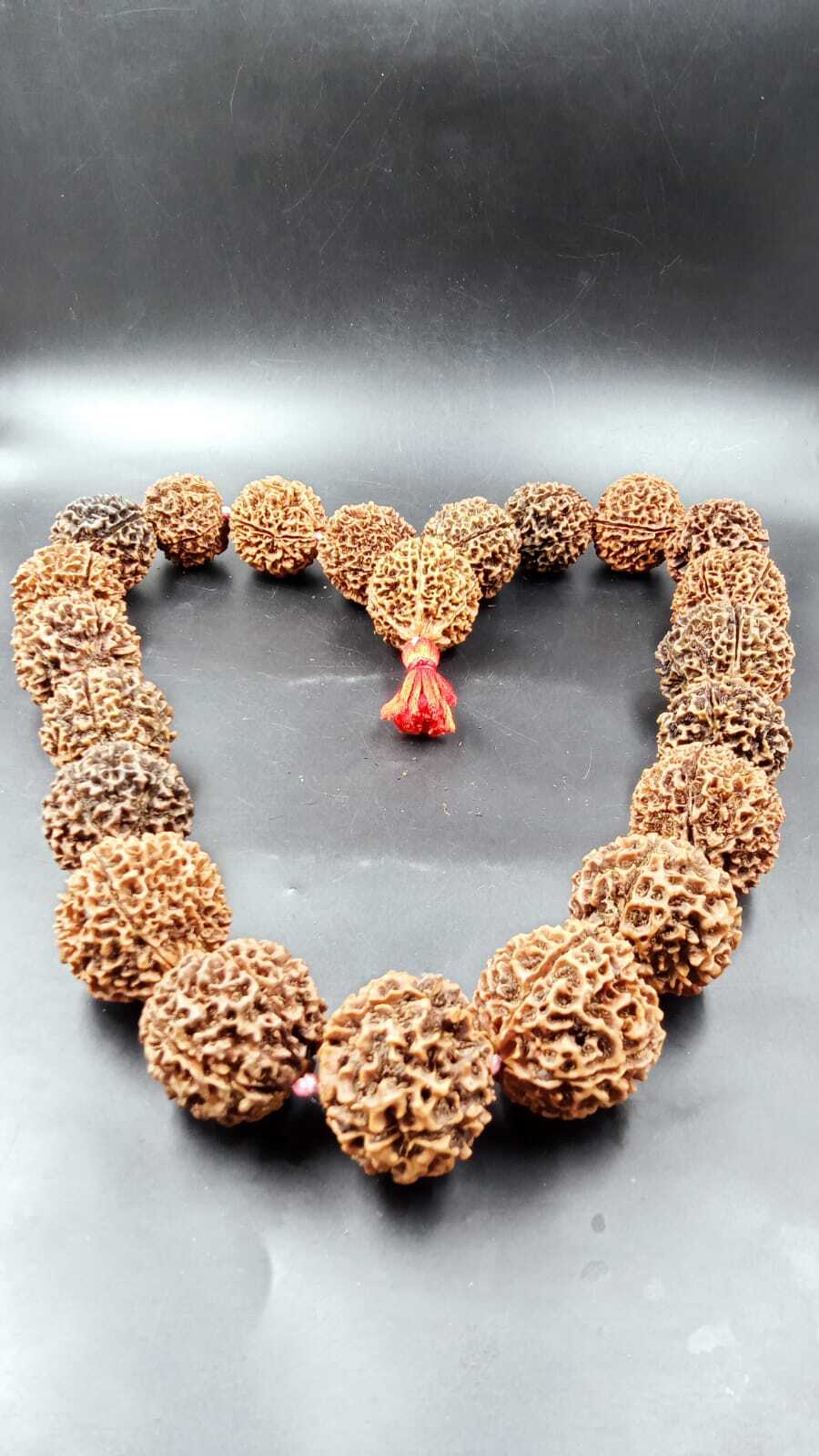 Natural Papua 5 Mukhi Rudraksha 21+1 Beads Mala - Occasion: Religious