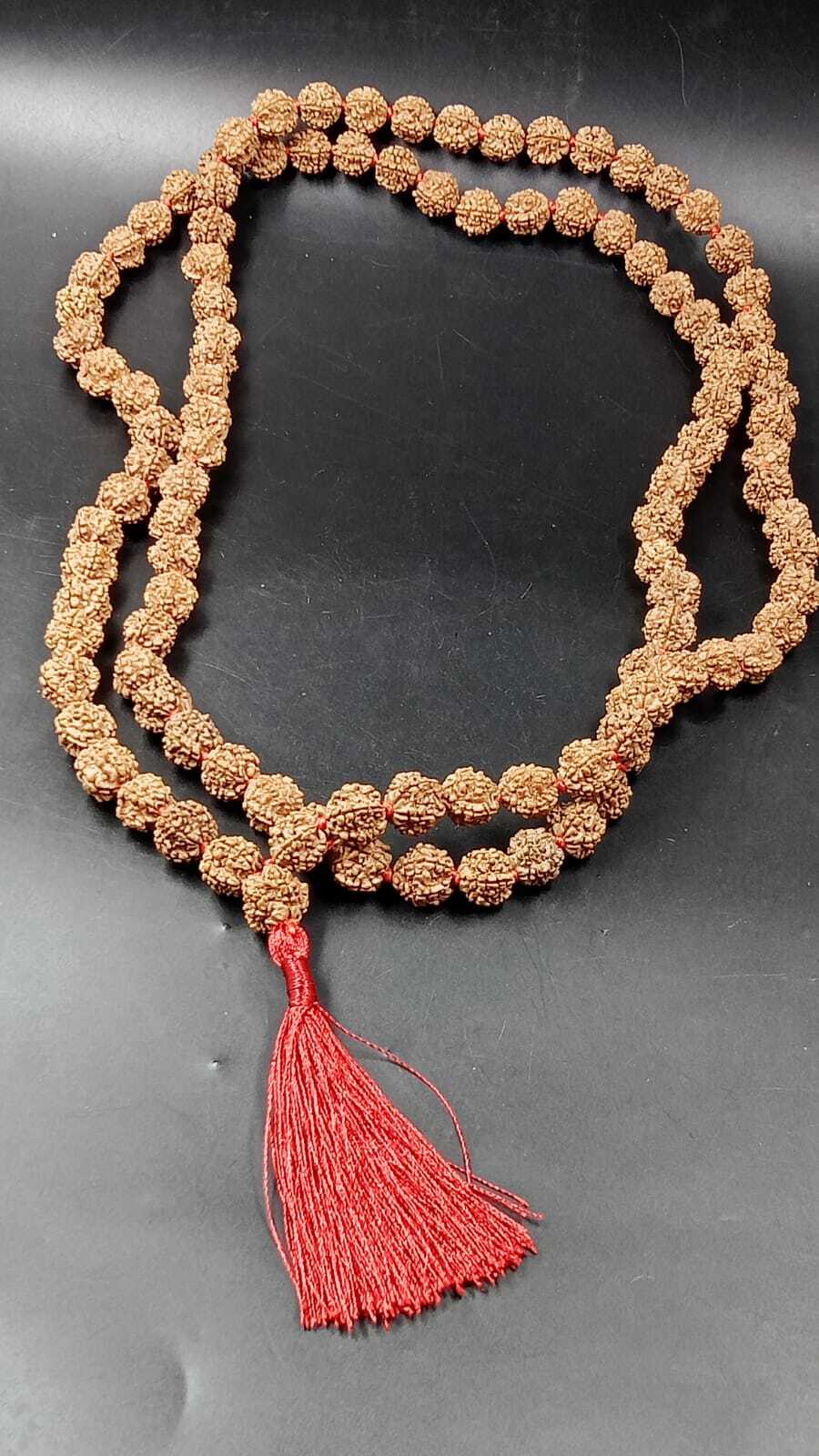 Nepali 5 Mukhi Rudraksha Mala (Rare Small Size ) - Occasion: Religious