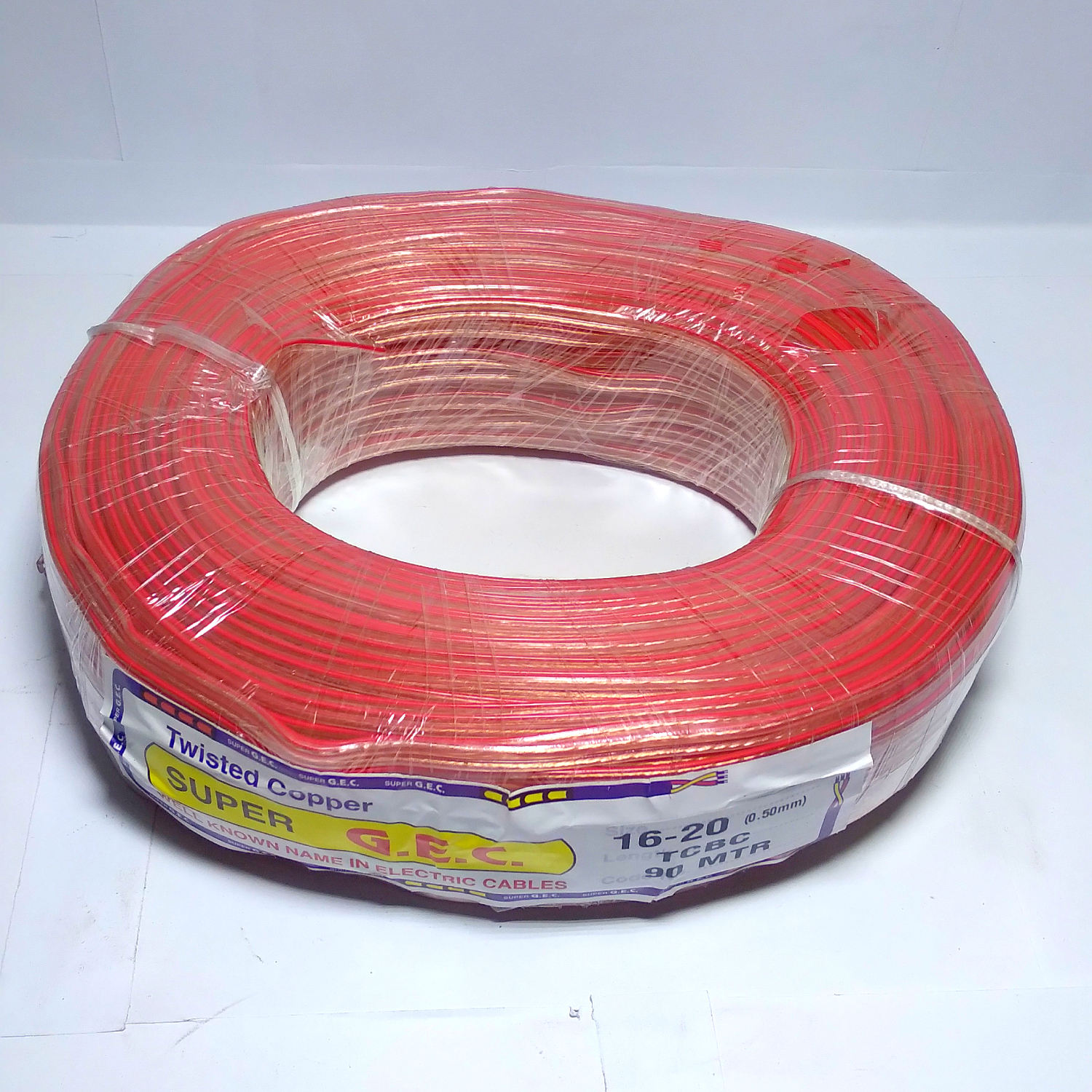 White 16-20 Parallel Flat Copper Wire 90 Mtr (Transparent)