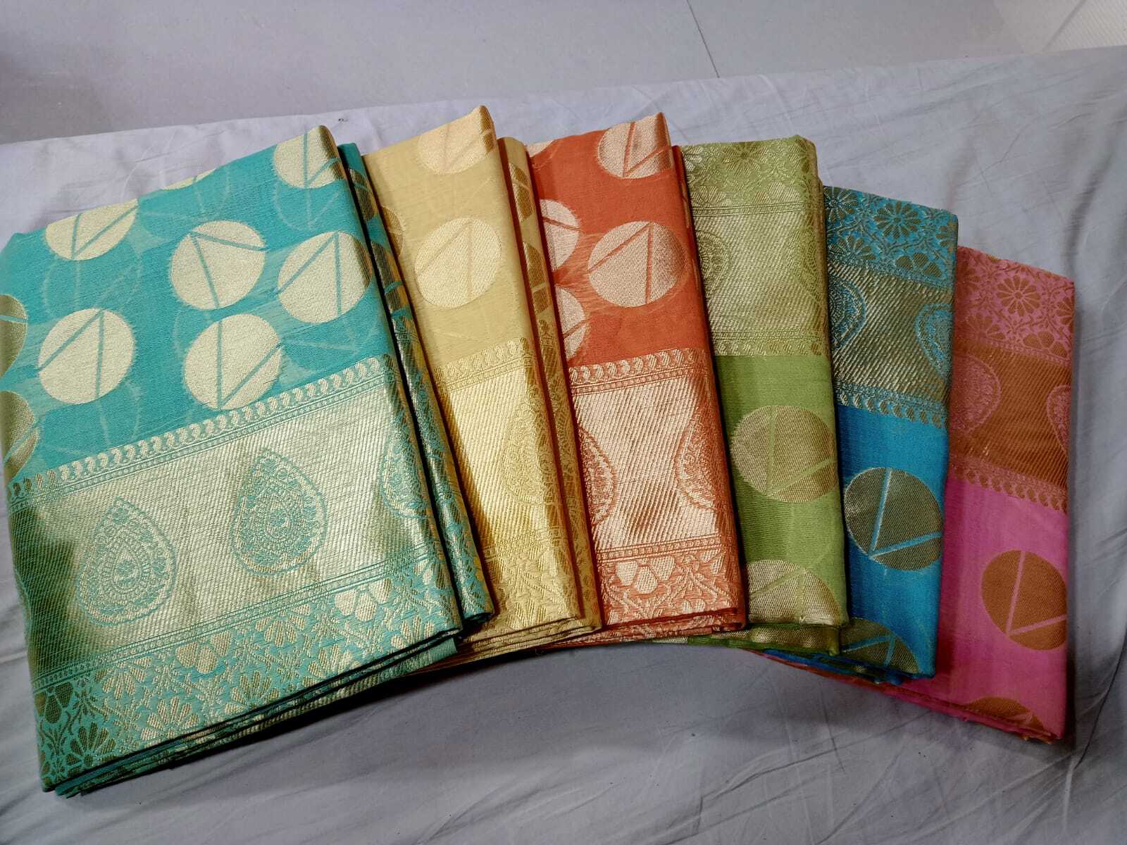Lenin Cotton Rich Pallu Saree - Color: 6 Colour