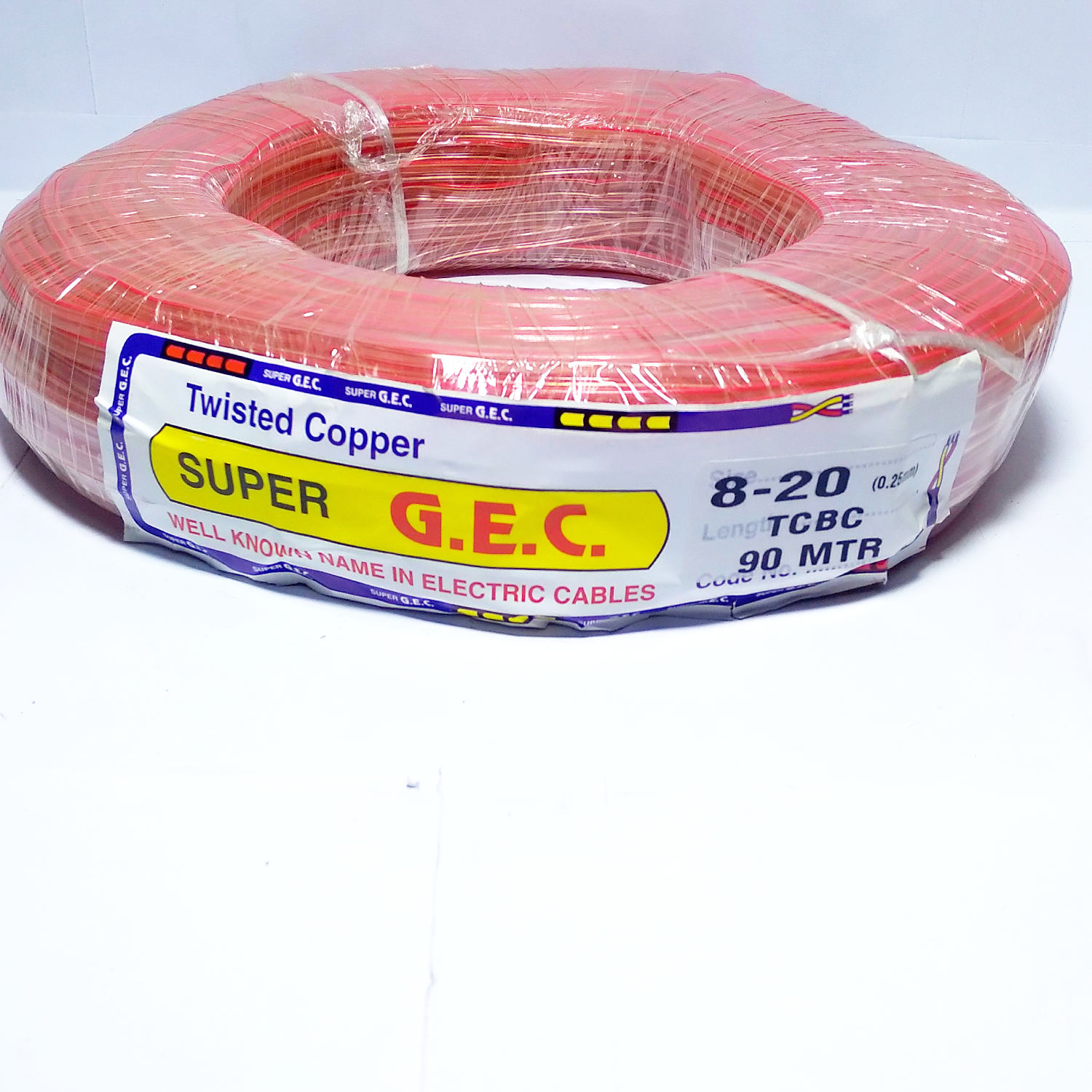 8-20 Parallel Flat Copper Wire 90 Mtr (Transparent) Insulation Material: Best Pvc
