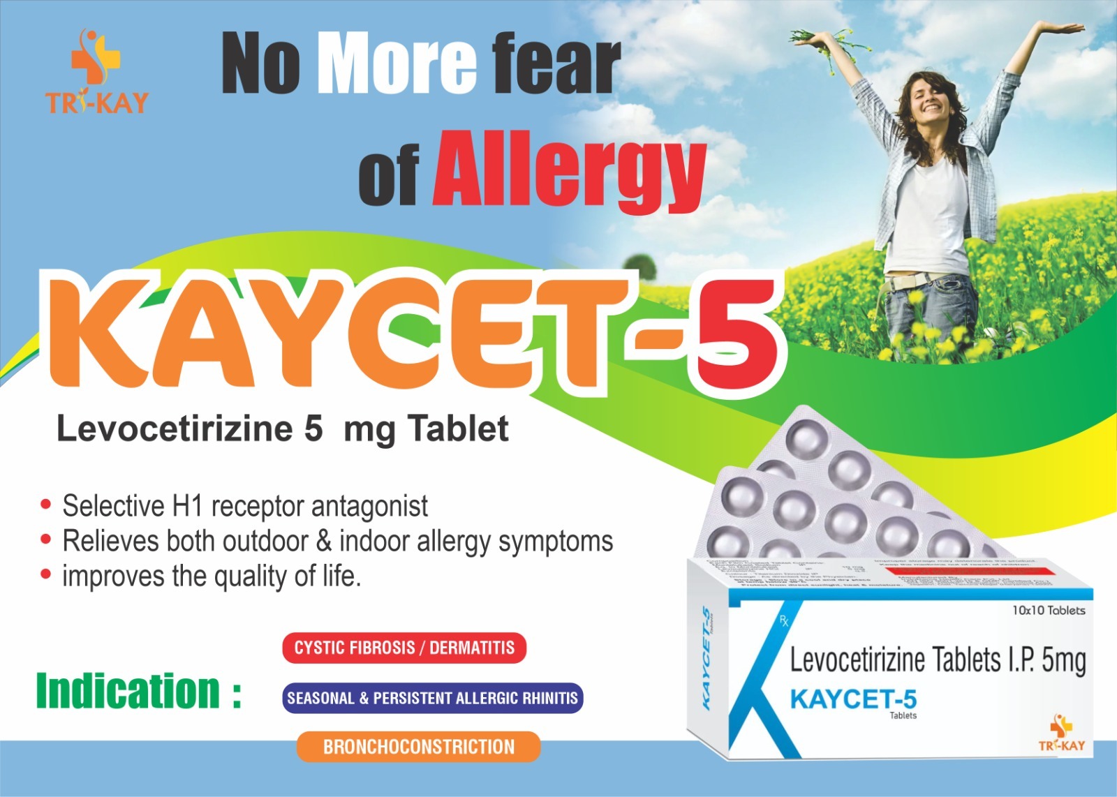 5 Mg Levocetirizine Tablets Ip General Medicines