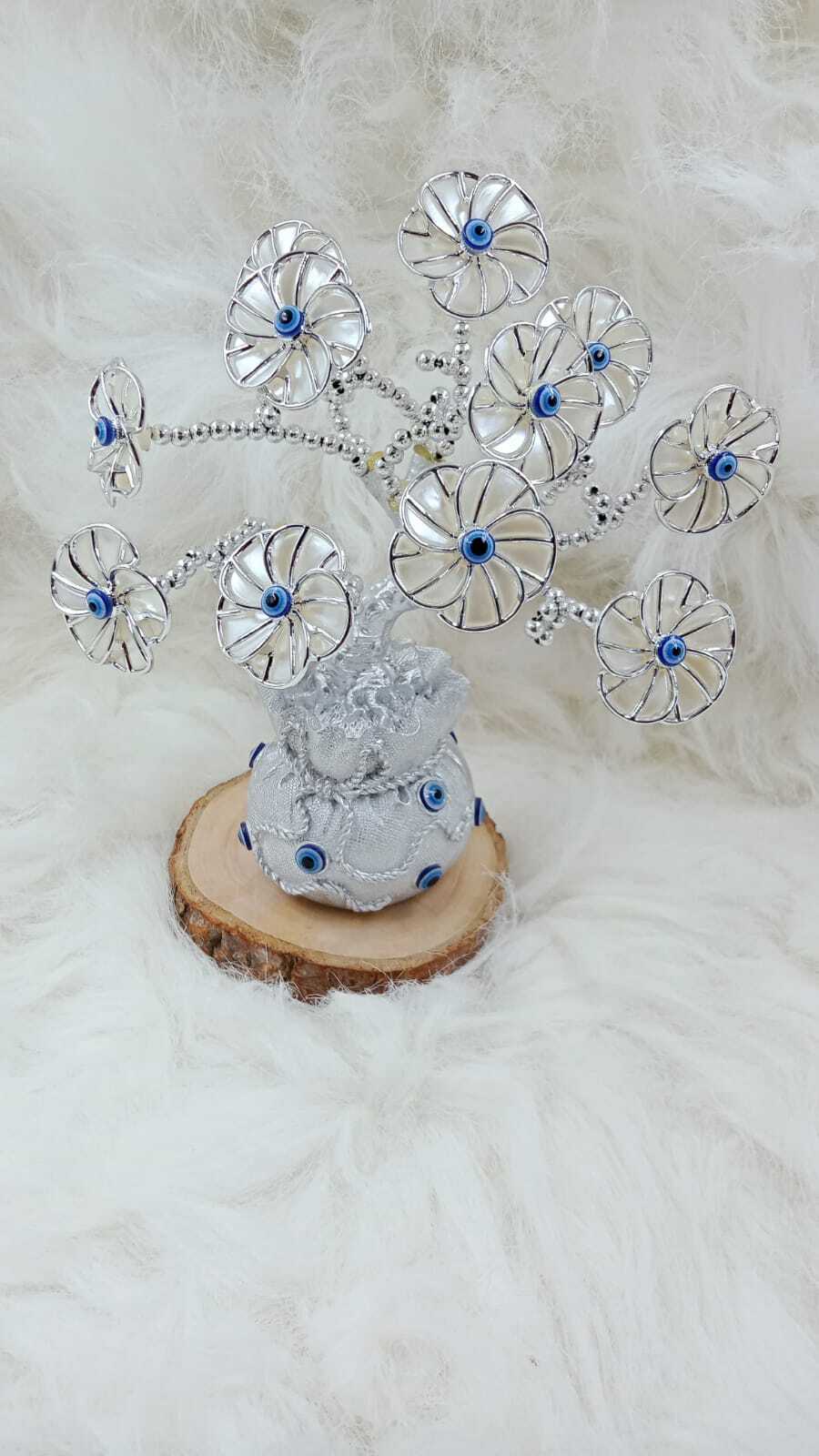 Silver Evil Eye Tree - Material: Metal