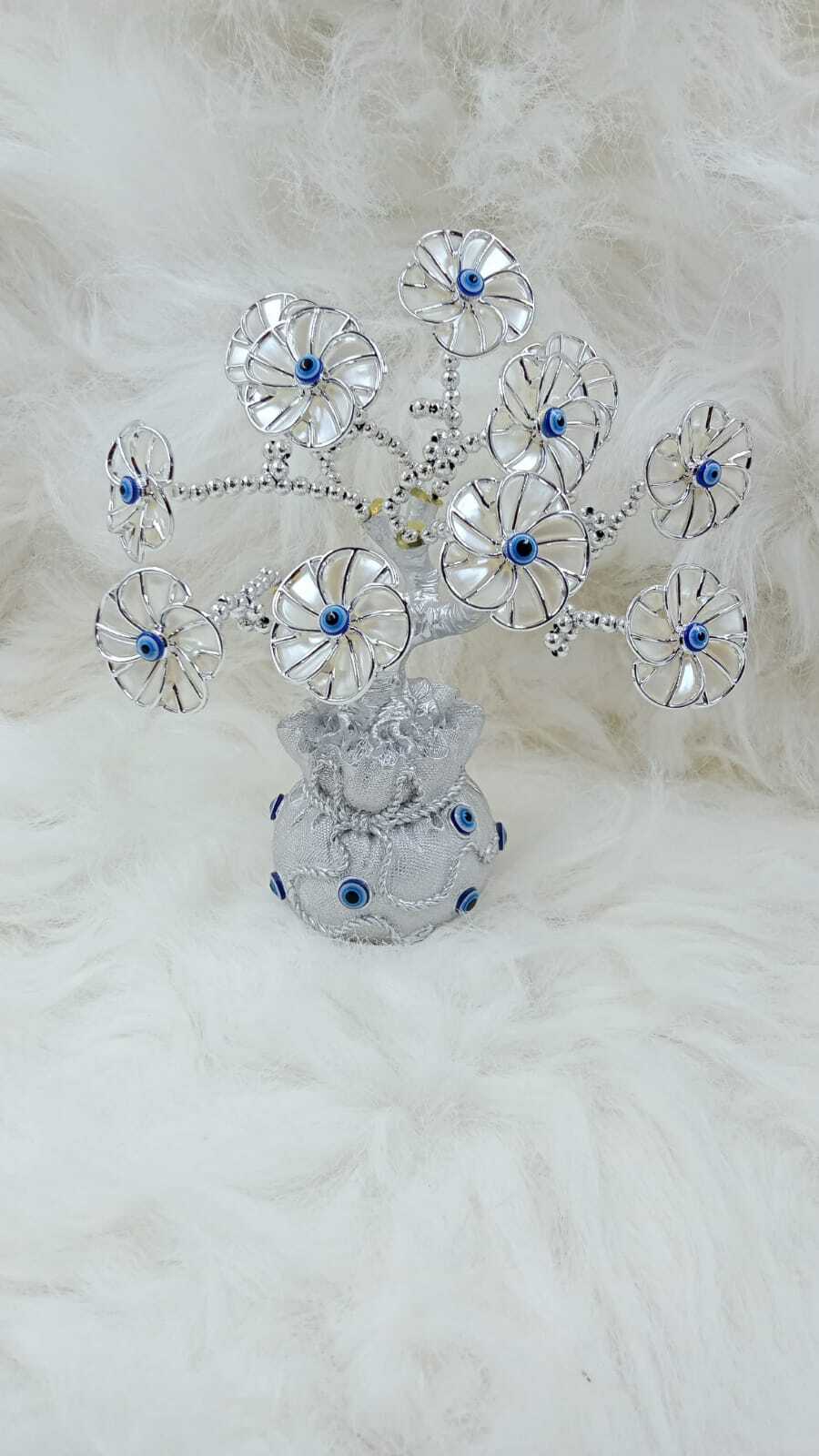 Silver Evil Eye Tree - Material: Metal