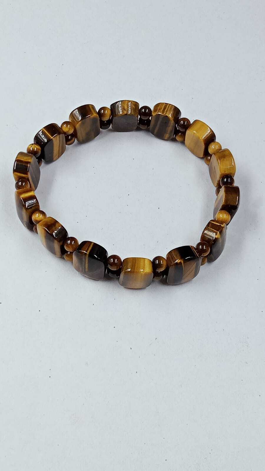 Tiger Eye Gemstone Bracelet - Natural Stone , Focus Enhancing, Stamina Boosting, Good Luck Charm, Protective Energy